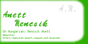 anett mencsik business card